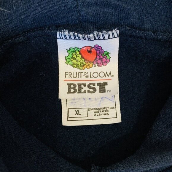 Vintage Fruit Of The Loom Hoddie Mens XL Y2K Skate Road Sign Traffic 90s - Picture 6 of 11